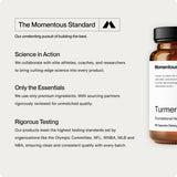 Momentous Turmeric: dosage recommandé capsules faciles à ingérer avec repas.