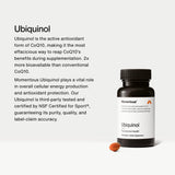 Momentous Ubiquinol, étiquette nutritionnelle claire pour suivre votre routine.