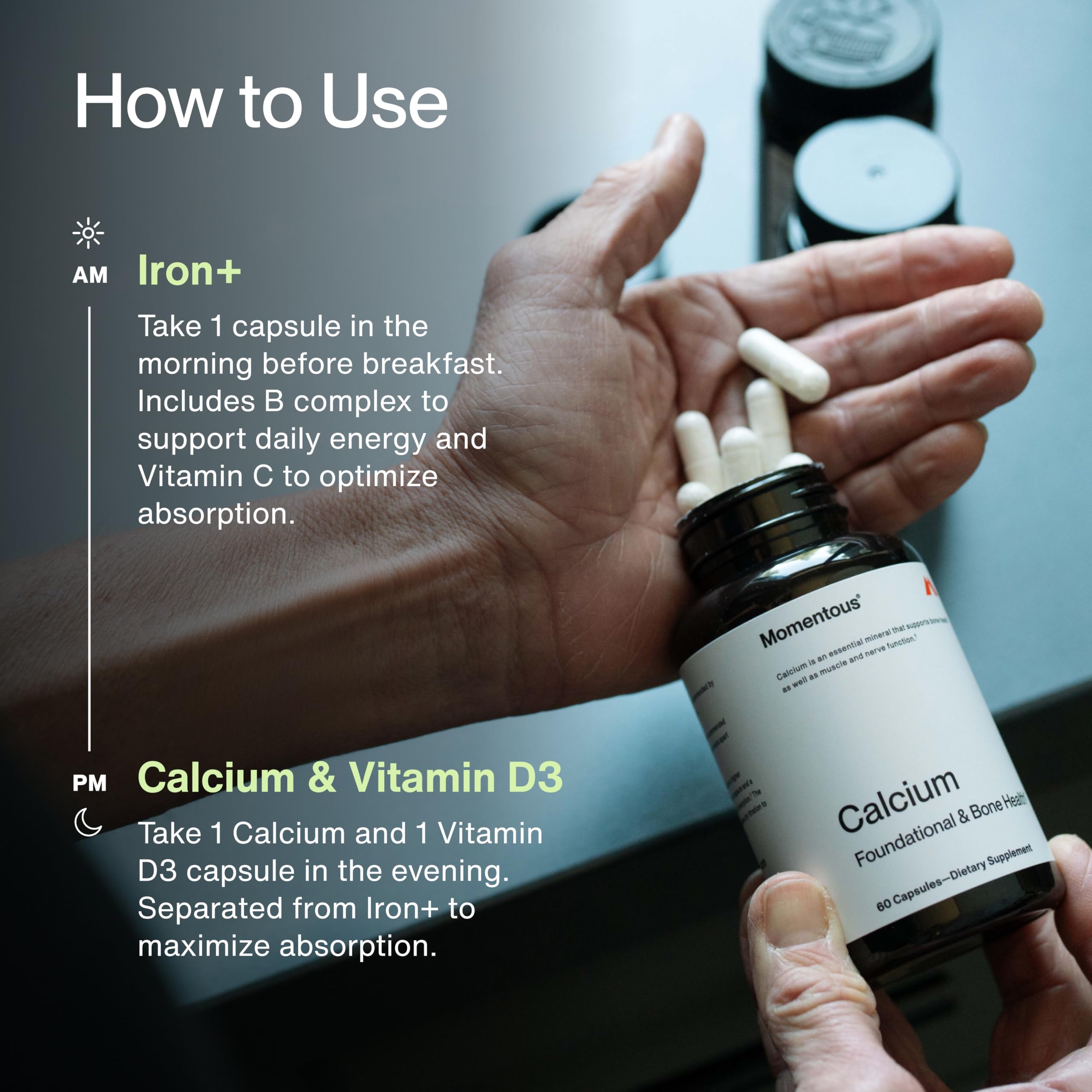 Momentous Women’s Three - Dosage quotidien pratique pour une routine simple.