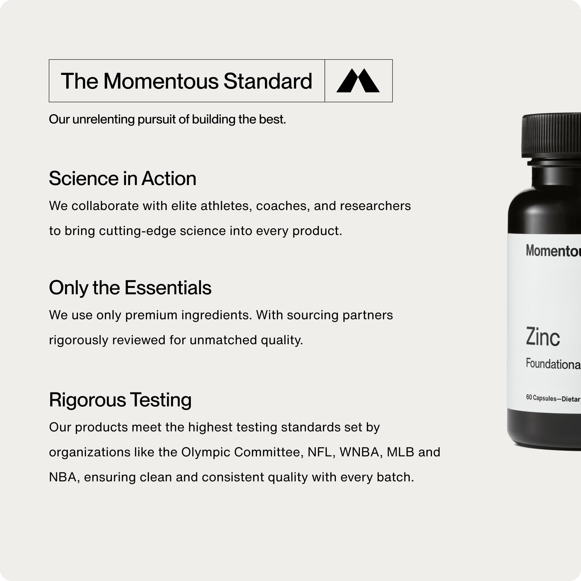 Momentous Zinc Picolinate, dose 15 mg : prise avec repas simplifiée.