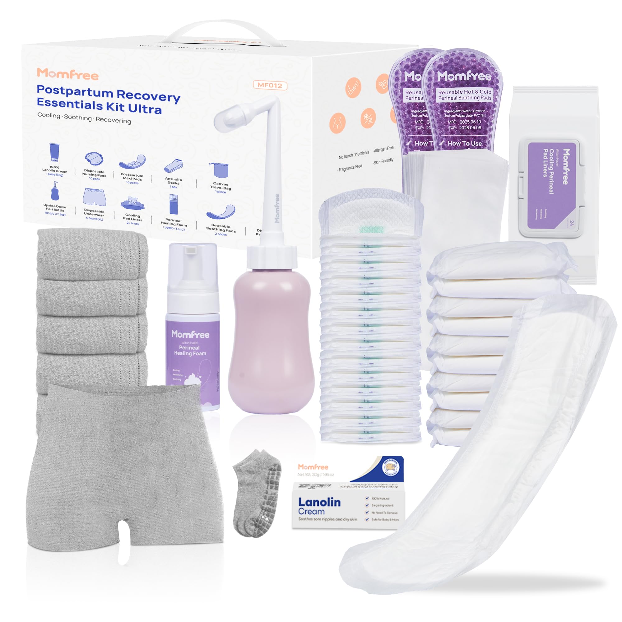 Momfree bouteille périnée inversée, angle 75°, pour un nettoyage en douceur.