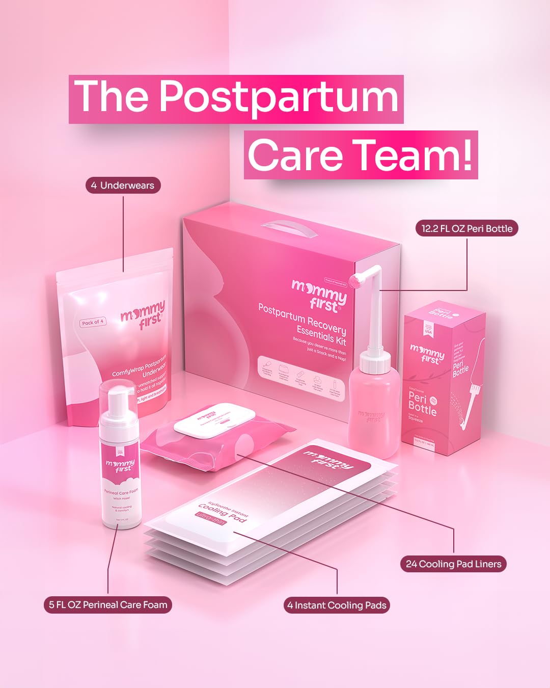 Marque Mommy First – Soin doux et pratique, utilisable en routine post-partum.