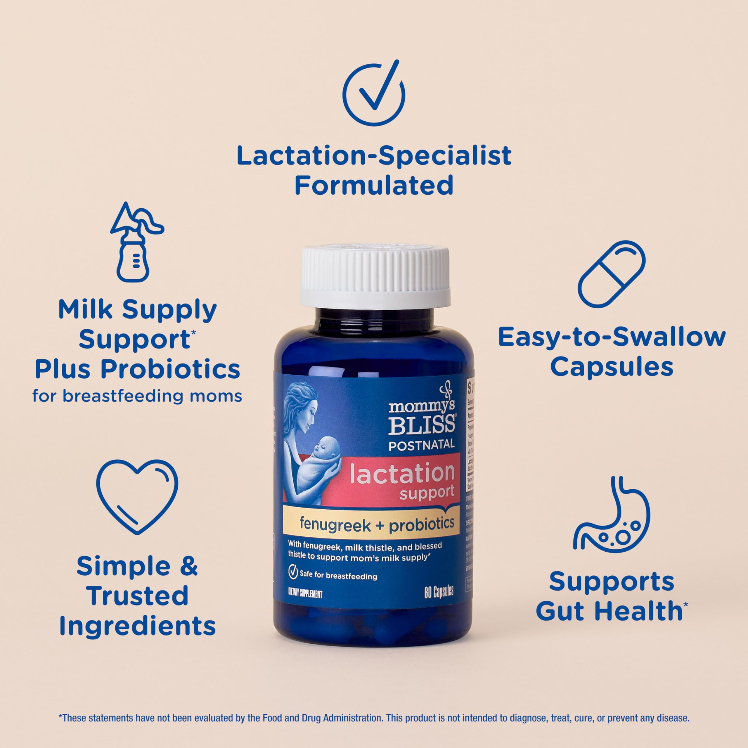 Mommy's Bliss Probiotiques LactoSpore – soutien digestif pendant l'allaitement