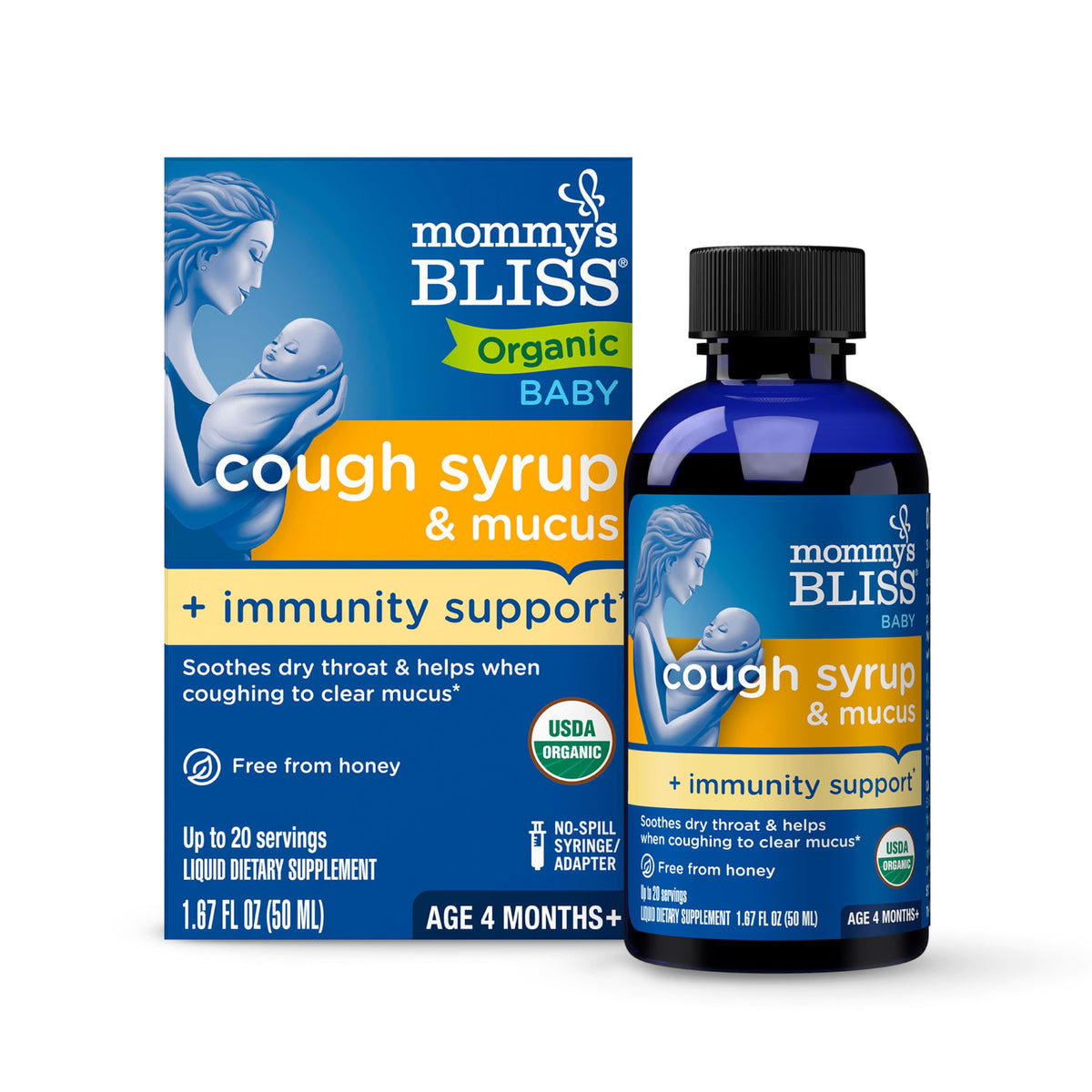 Sirope Mommy's Bliss pour bébé, bouteille, aide à apaiser la toux occasionnelle