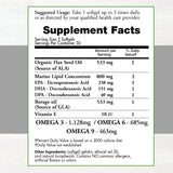 Moms For Nutrition huile graines de lin biologique, source végétale d'omega-3 pour les repas.