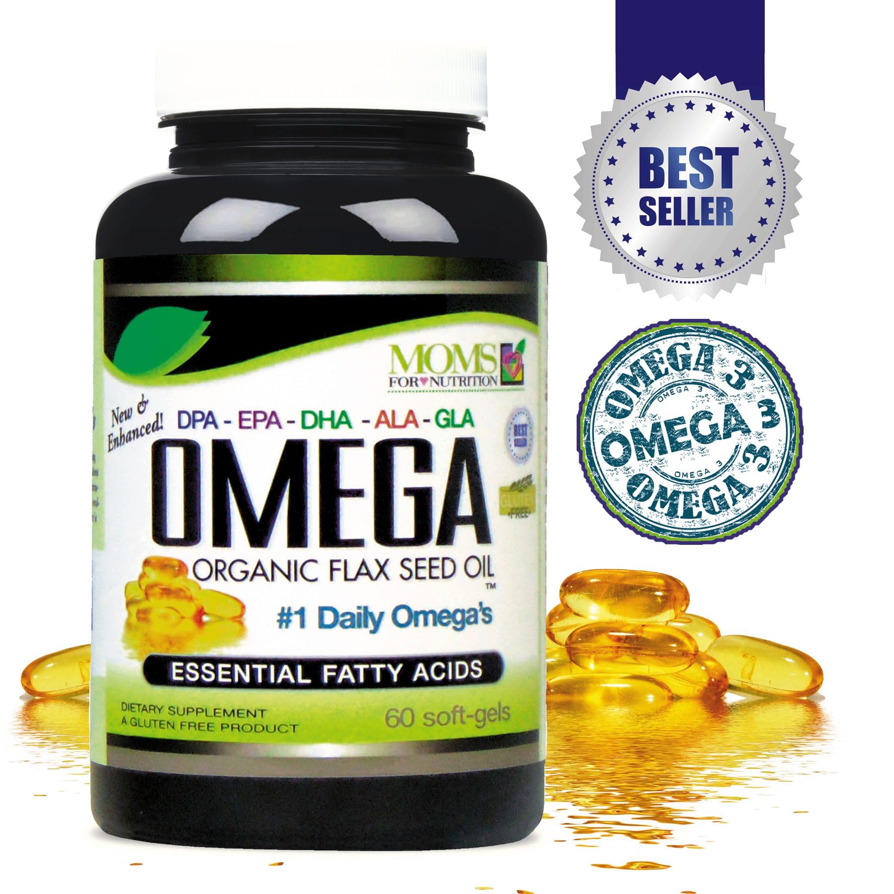 Moms For Nutrition poisson sauvage huile omega3-6-9, riche en EPA et DHA.