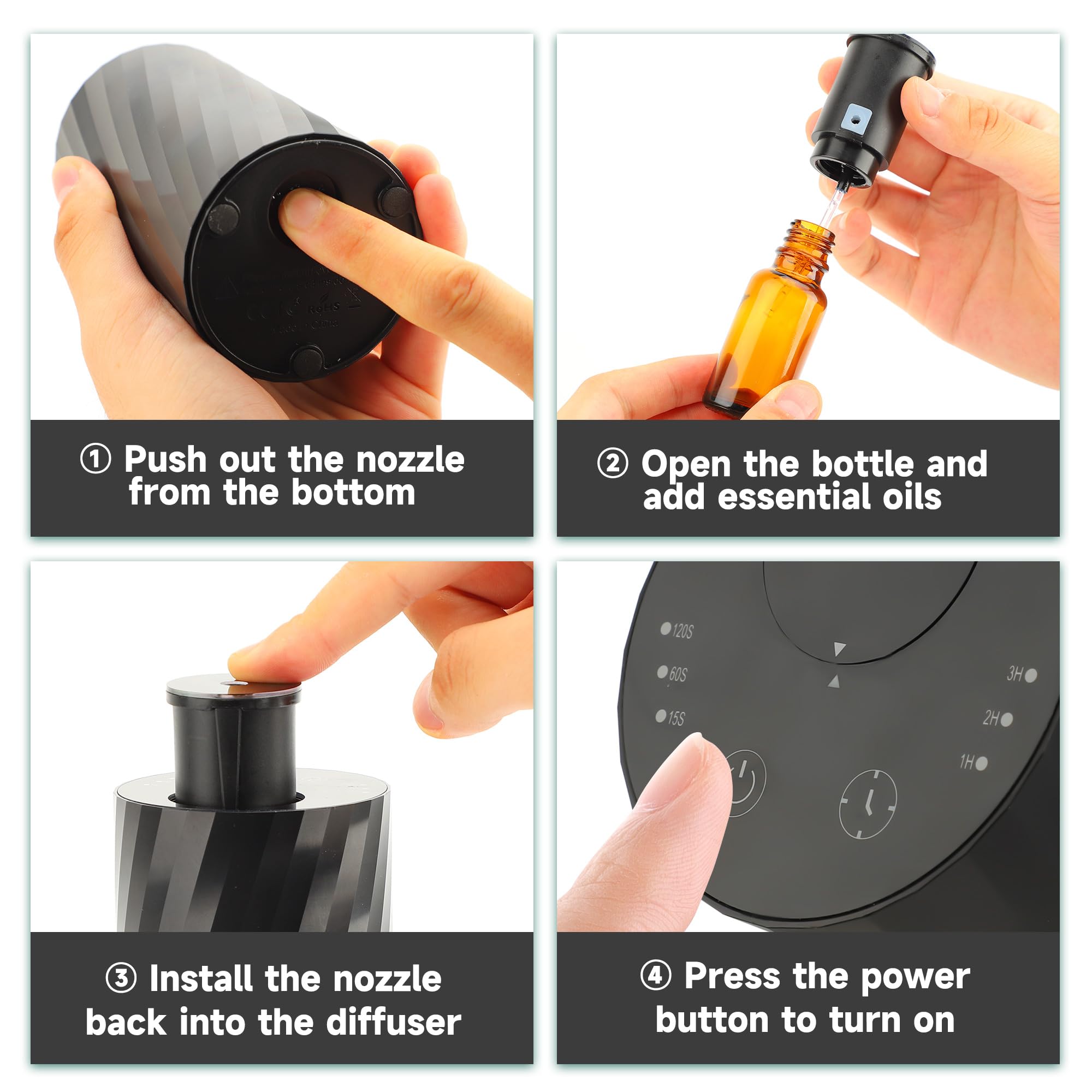 Moncer diffuseur minuterie 1h-2h-3h, expérience personnalisée