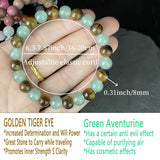 Bracelet Money Feng Shui perles naturelles, motif alterné élégant pour l'énergie.