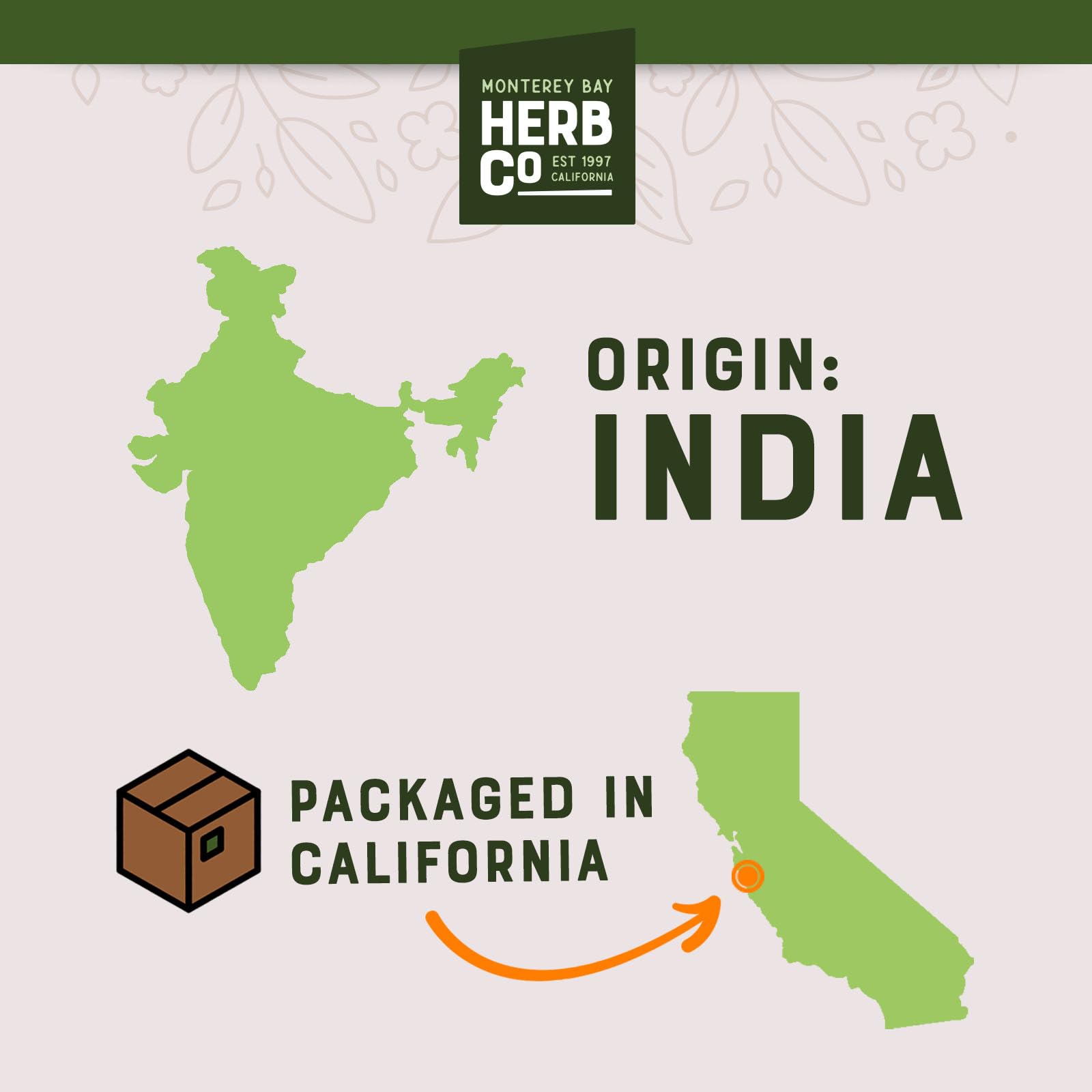 Conditionnement frais et hermétique de poudre de séné MONTEREY BAY HERB CO.