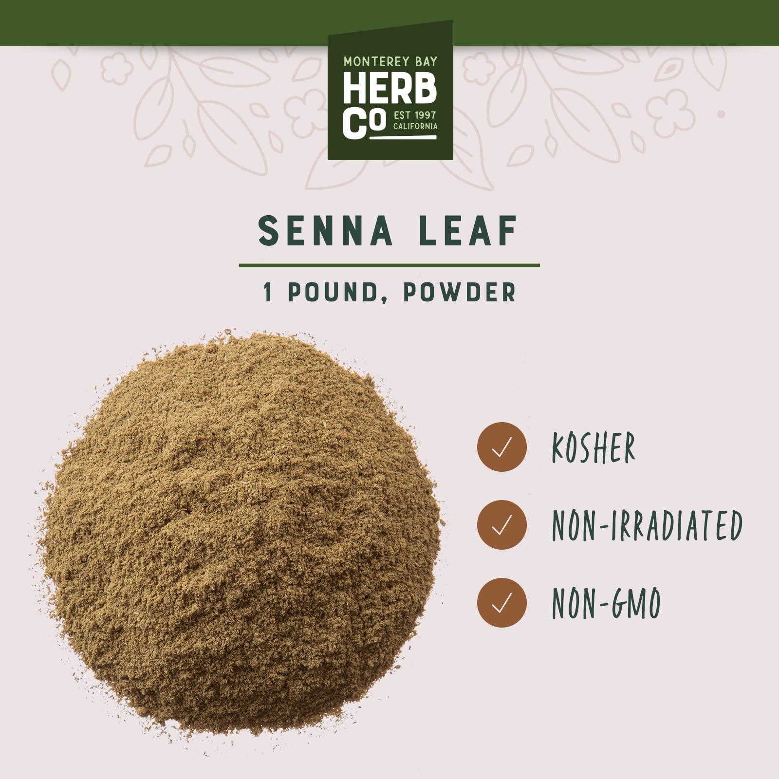 Teinture de séné MONTEREY BAY HERB CO, préparation pratique et polyvalente.
