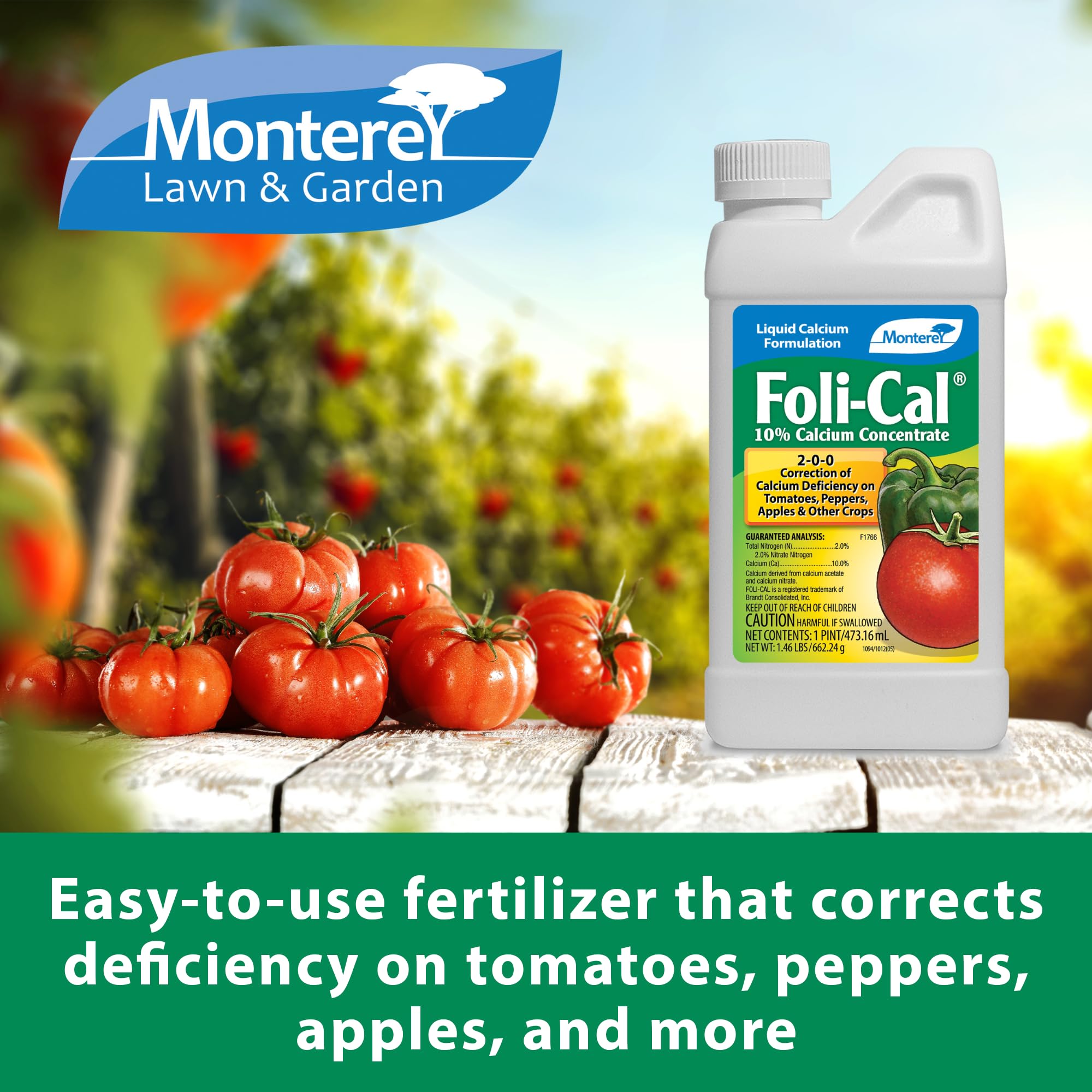Monterey FOLI-CAL cuillère-mesure, dosage précis pour applications contrôlées.
