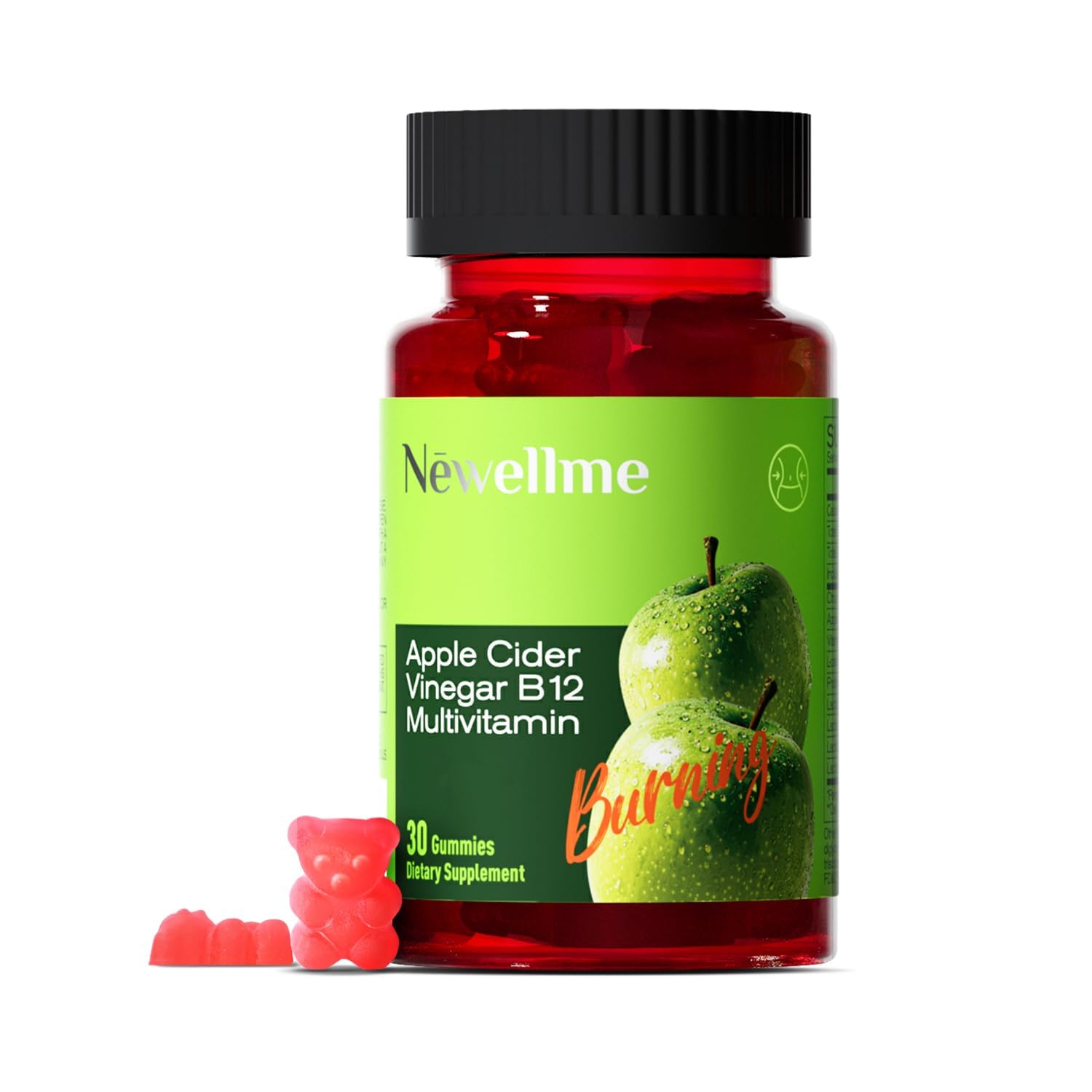 Montue Newellme gommes vinaigre de pomme emballage soigné, soutien potentiel à la digestion.