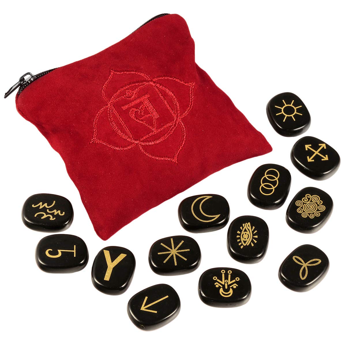 Runes obsidienne gravées par mookaitedecor, pour divination et méditation.