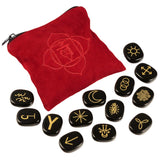 Runes obsidienne gravées par mookaitedecor, pour divination et méditation.