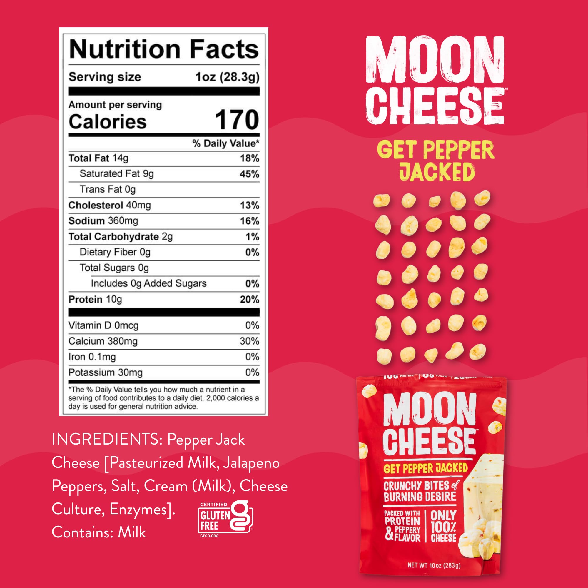 Moon Cheese bouchées individuelles, portion pratique idéale pour collation.