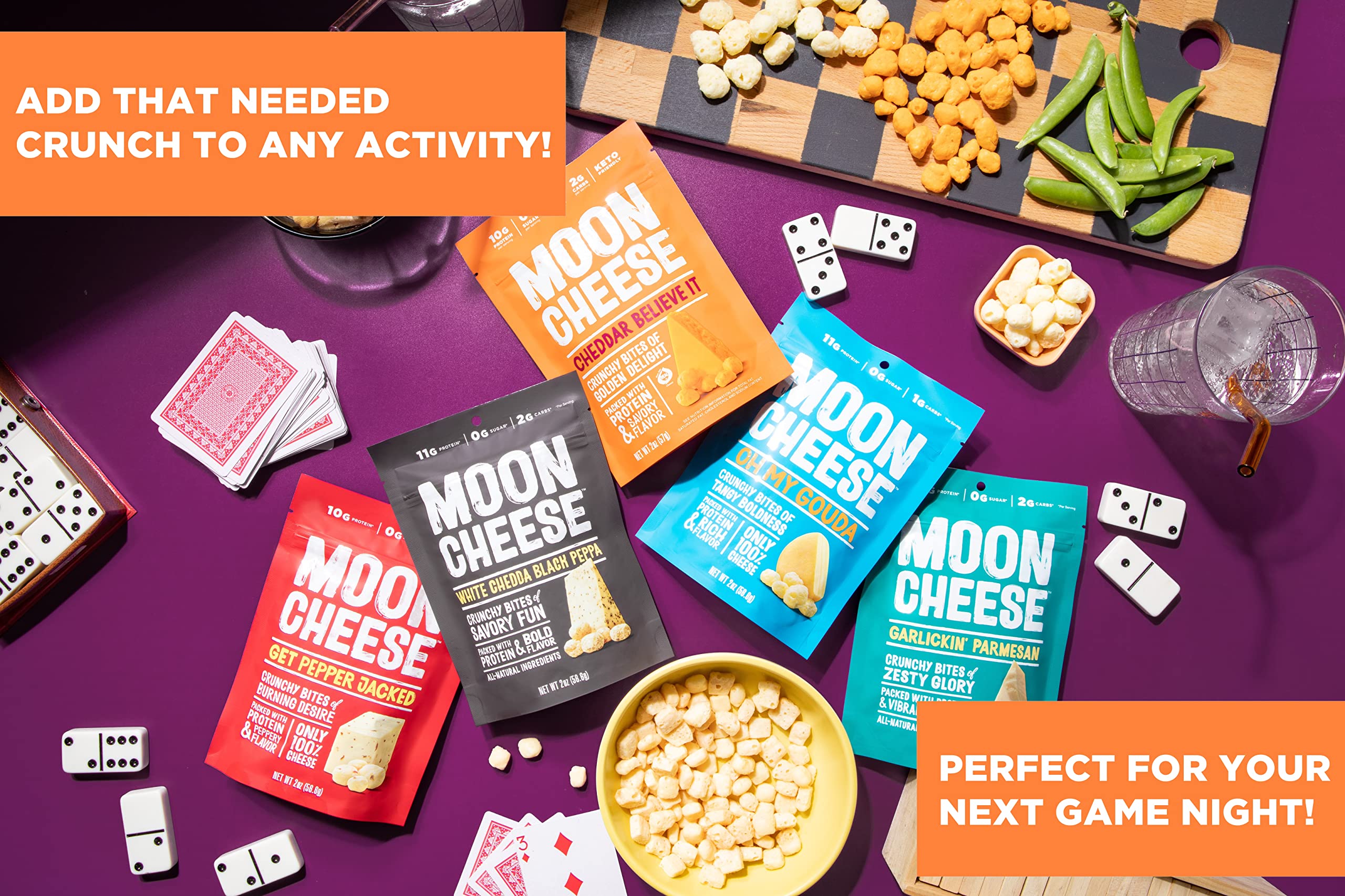 Moon Cheese bouchées goût poivré, parfaite collation après l'école.