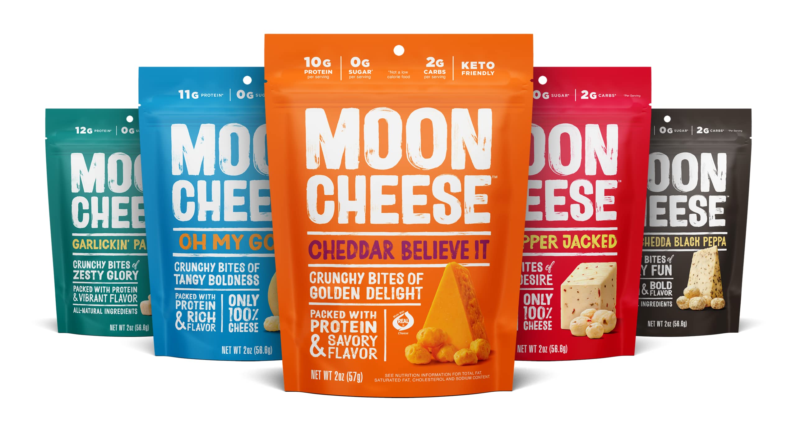 Moon Cheese Bouchées: assortiment saveurs, collation protéinée pratique et savoureuse