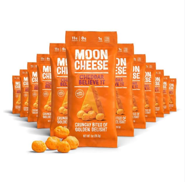 Moon Cheese Cheddar Believe It – emballage 1oz, collation pratique partout
