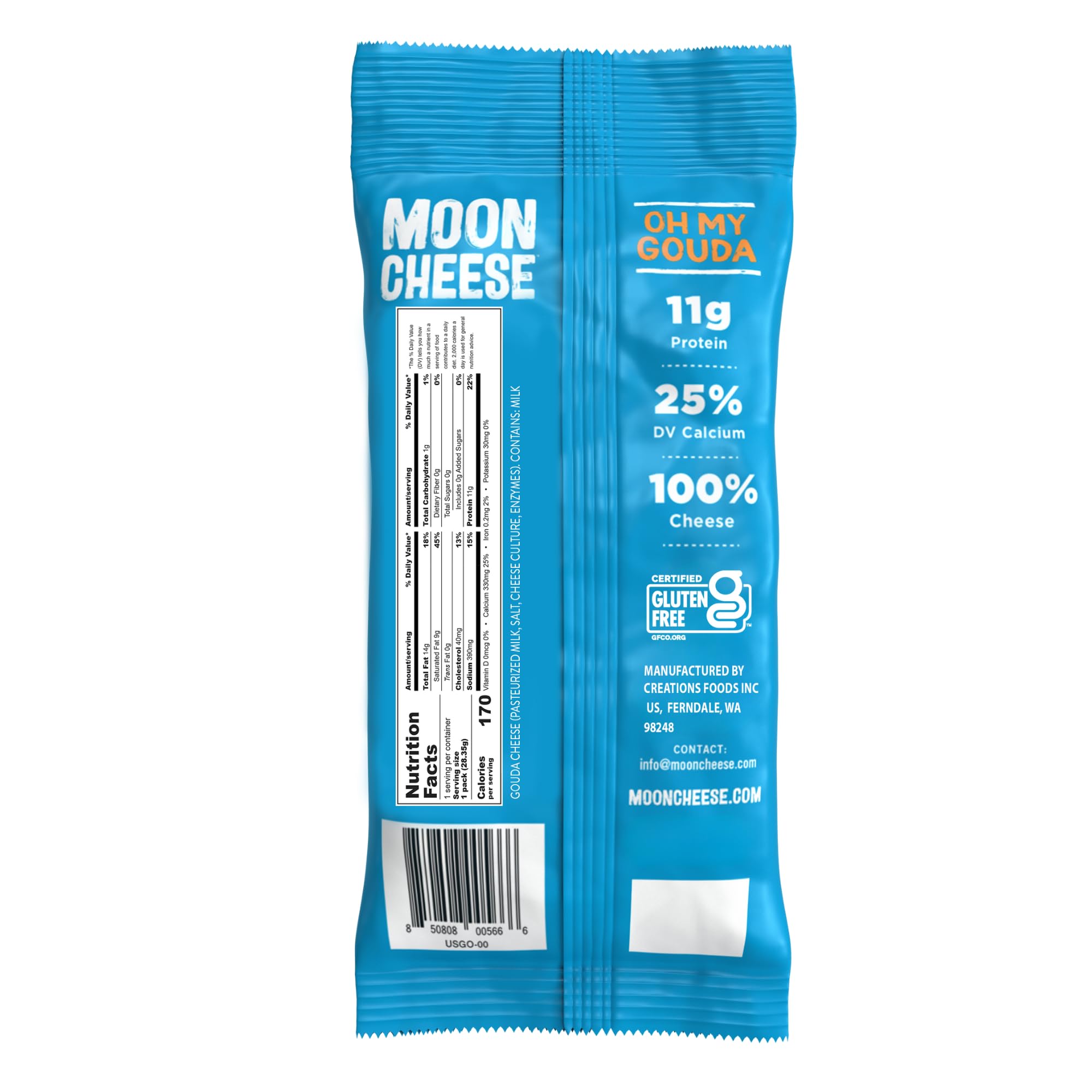 Moon Cheese Oh My Gouda sans gluten pour snack sûr et rapide