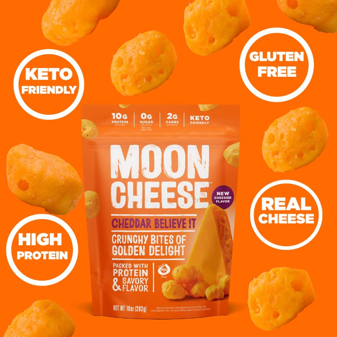 Moon Cheese parmesan ail morceaux, goût relevé et snack pratique