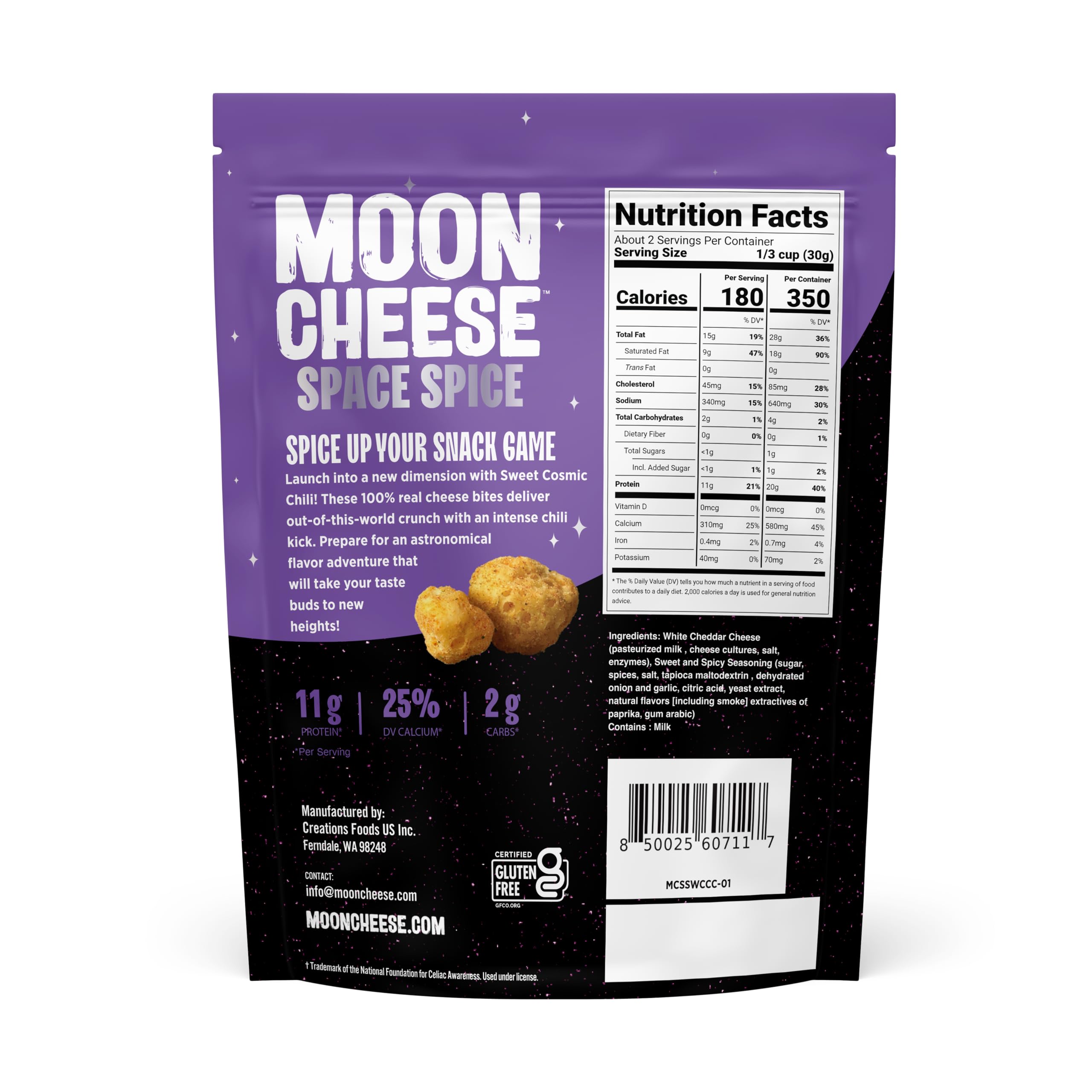 Moon Cheese Space Spice texture croustillante, croquant idéal.