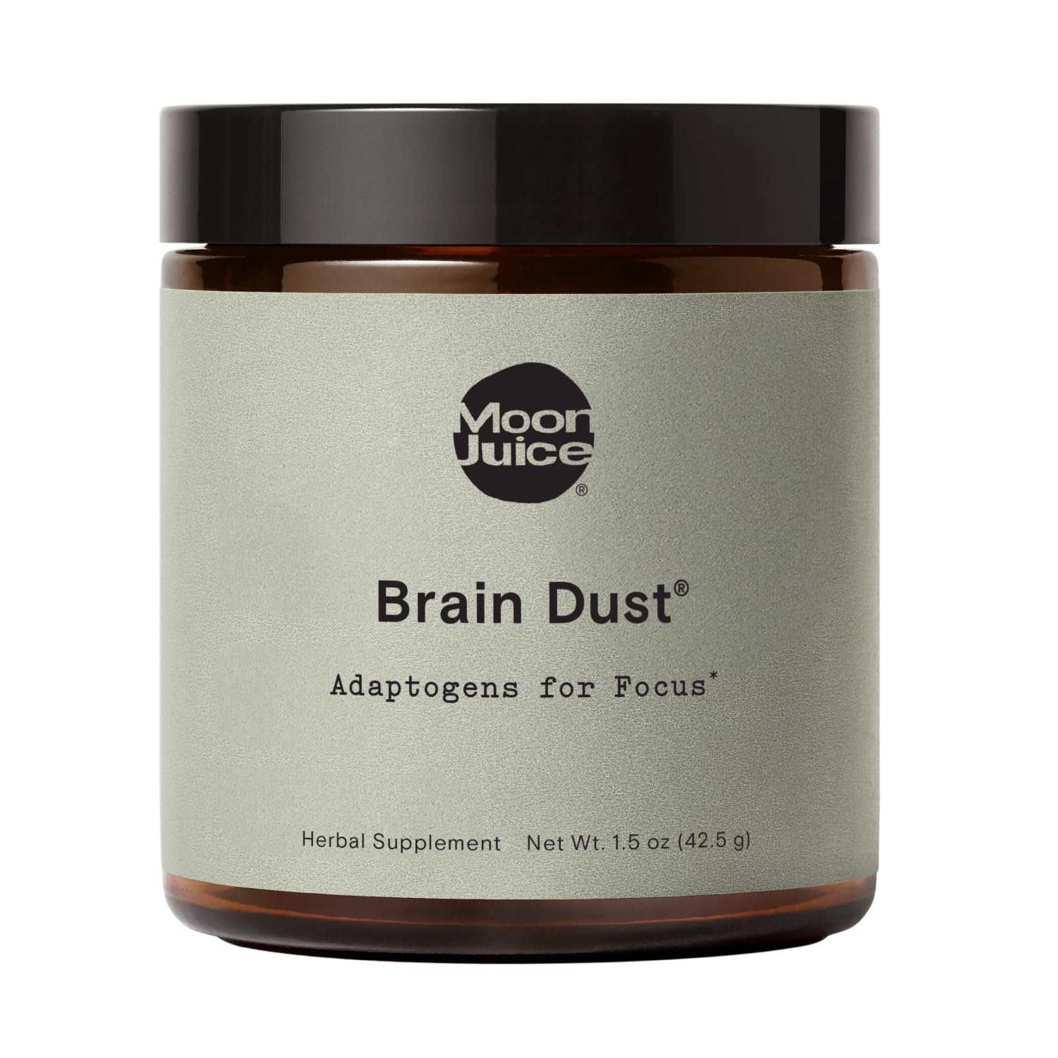 Moon Juice Brain Dust – Bouteille prête à soutenir la concentration et la clarté mentale.