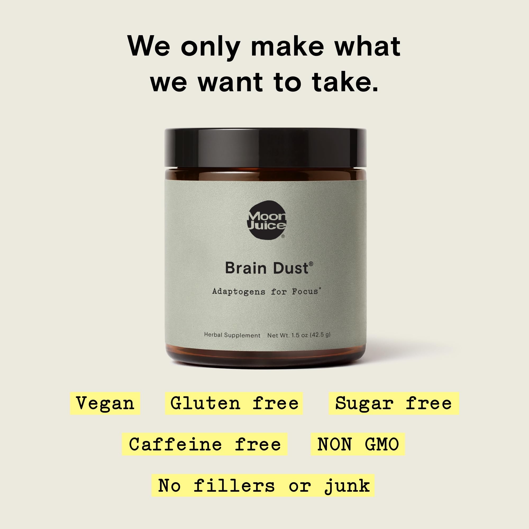 Moon Juice Brain Dust – Cuillère doseuse facilitant l'utilisation quotidienne.