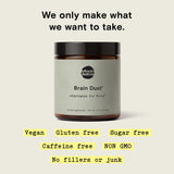 Moon Juice Brain Dust – Cuillère doseuse facilitant l'utilisation quotidienne.