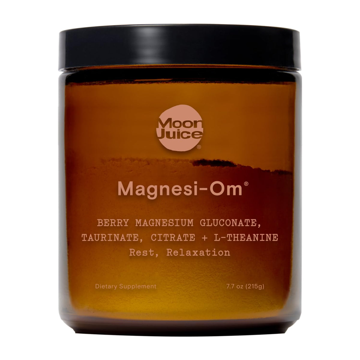 Moon Juice Magnesi-om Berry en bouteille, pratique pour une routine détente éventuelle.