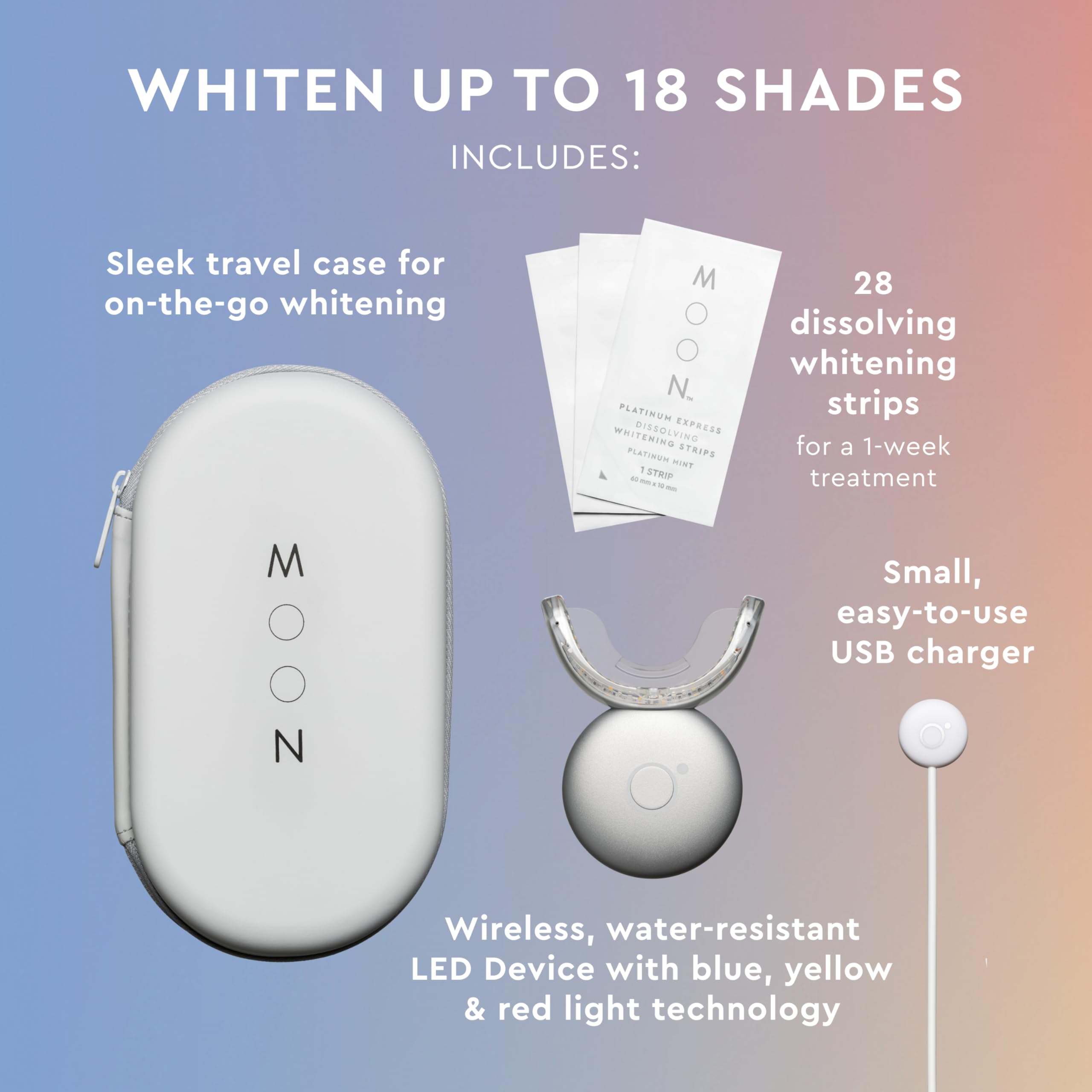MOON lumière LED bleue pour blanchiment en douceur et dents sensibles