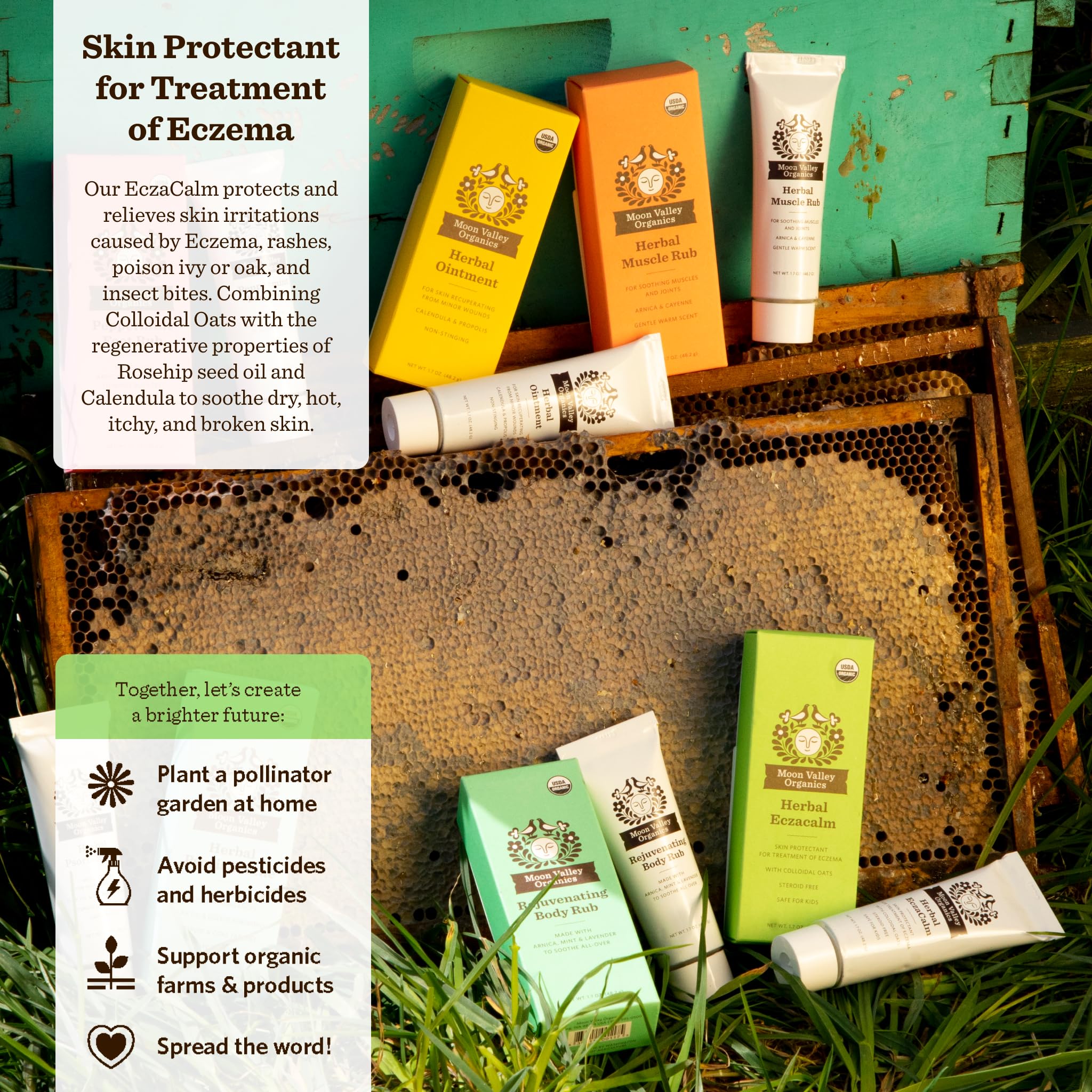 Moon Valley Organics Eczacalm – apaisement de la peau pour une routine douce.