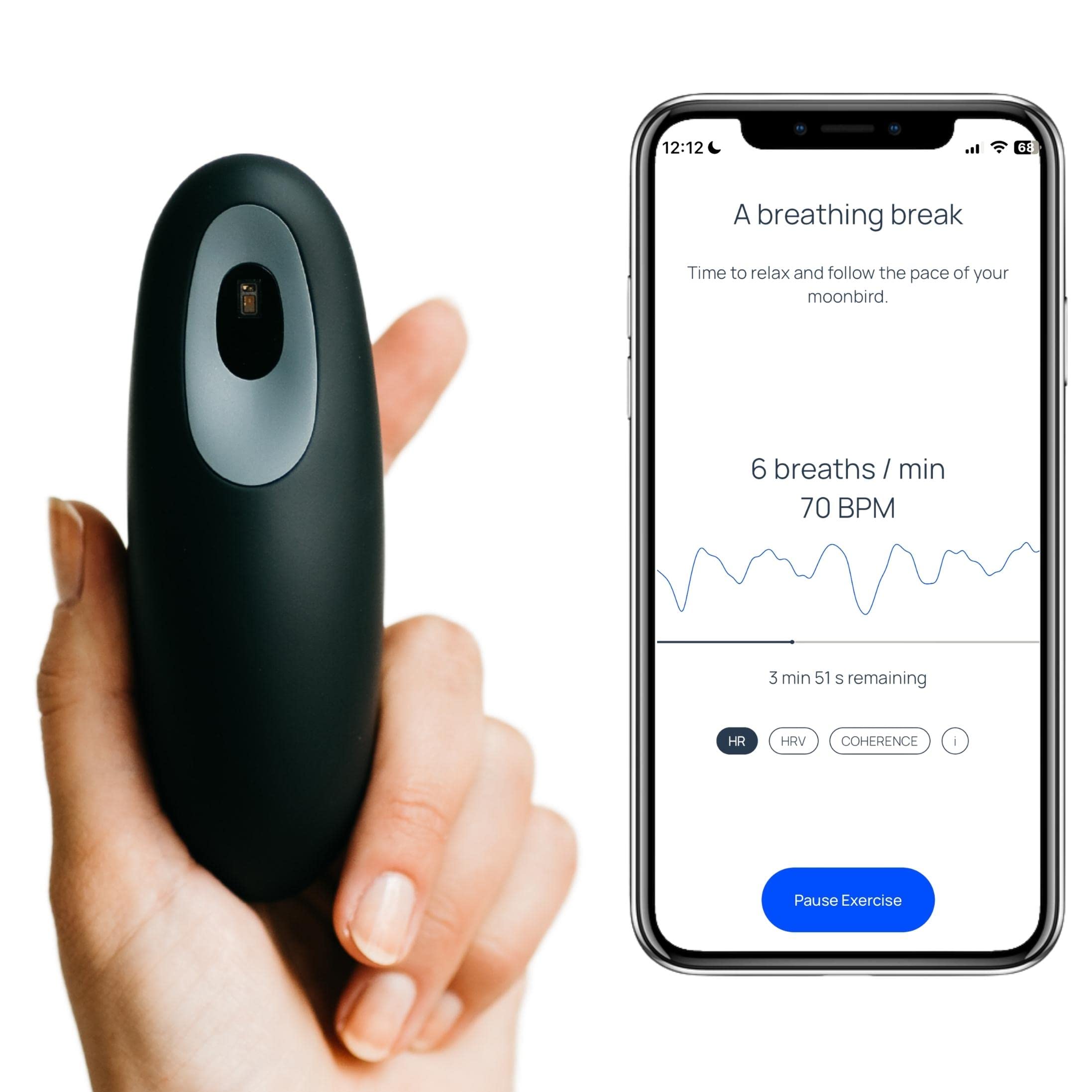 Moonbird outil respiration main, pour retrouver le calme en quelques minutes.