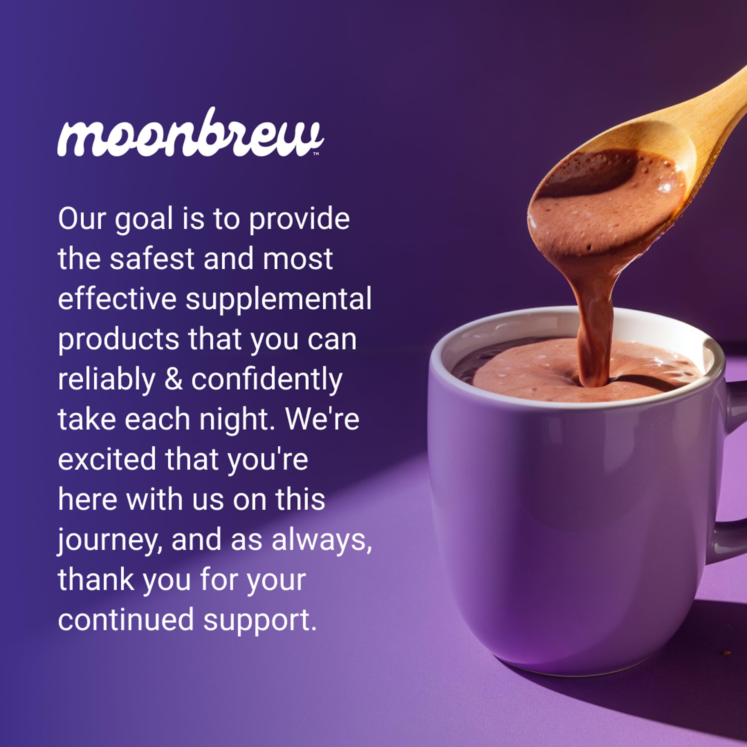 MoonBrew Logo sur emballage, choix sûr pour le sommeil.