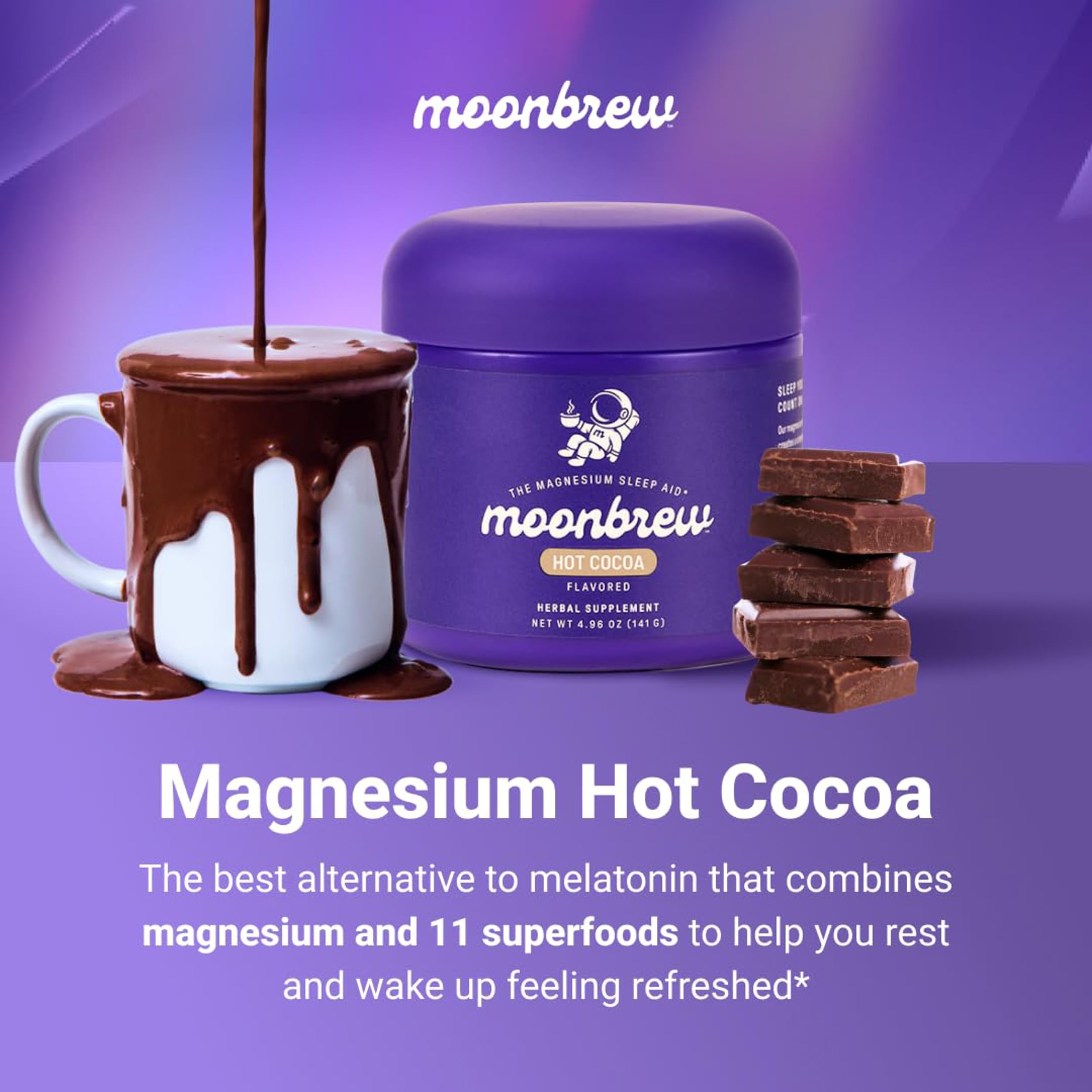 MoonBrew Bocal Nuit: emballage et rangement propres pour le mélange nocturne.