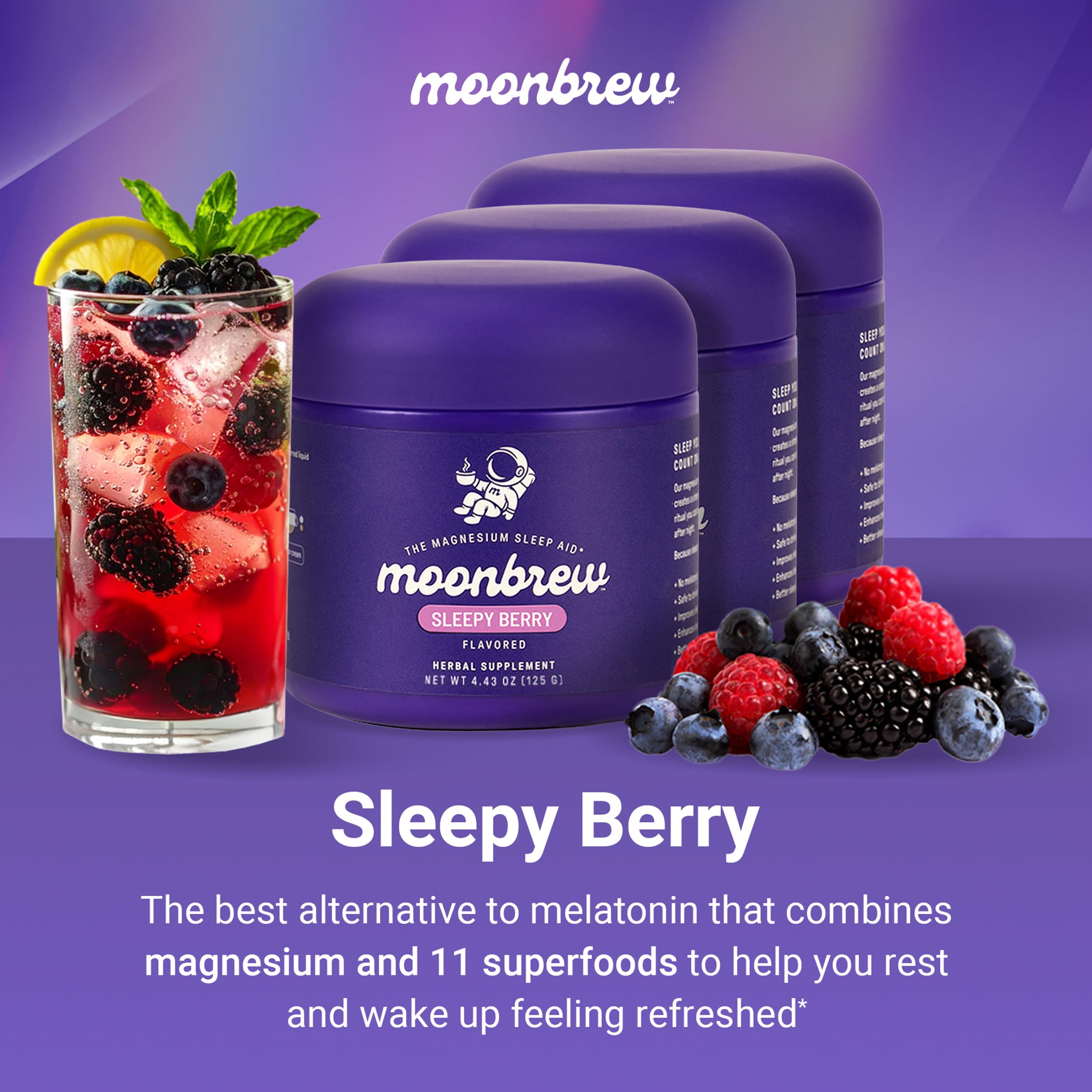 MoonBrew Nuit Etiquette Jar explique l'étiquette et les ingrédients clés.