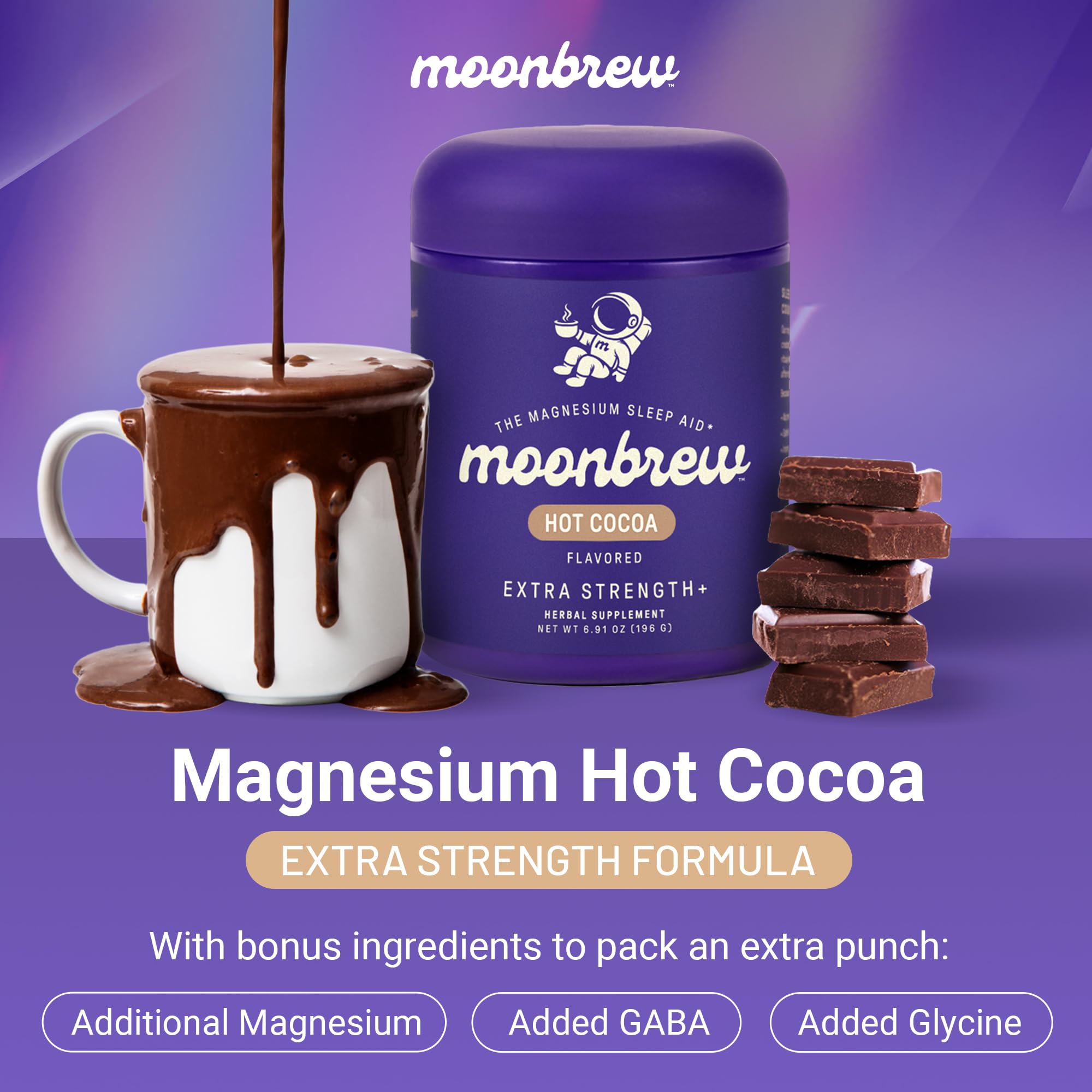 MoonBrew Nuit – ingrédients premium pour une boisson apaisante au soir.