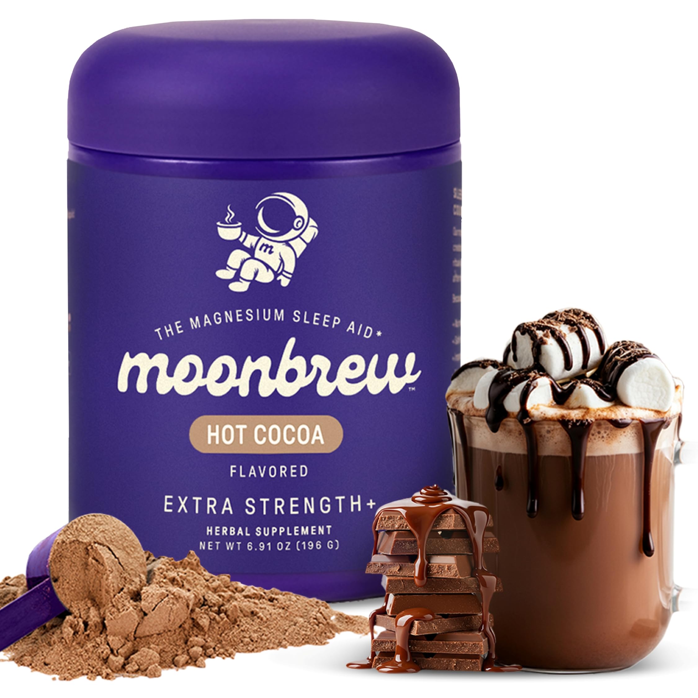 MoonBrew Nuit – bocal chocolat chaud, peut favoriser une détente propice au sommeil.