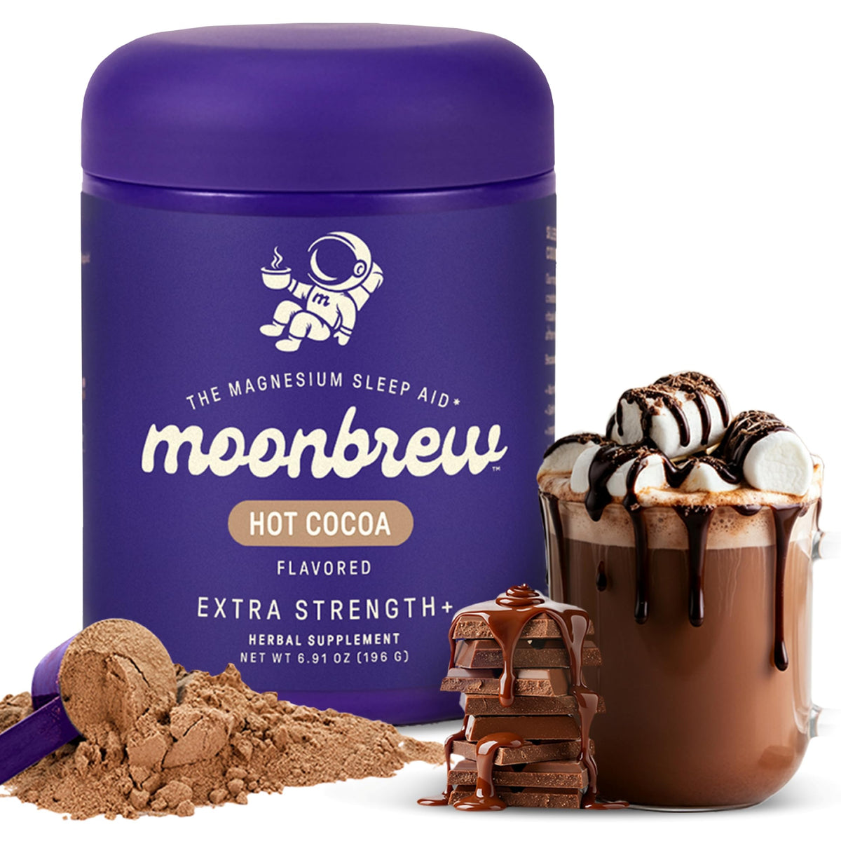 MoonBrew Nuit – bocal chocolat chaud, peut favoriser une détente propice au sommeil.