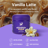 MoonBrew Vanilla Latte, poudre mélangée, texture onctueuse parfum vanillé apaisant.