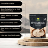 Etiquette Moonee Naturals Psyllium Husk Poudre sans gluten.
