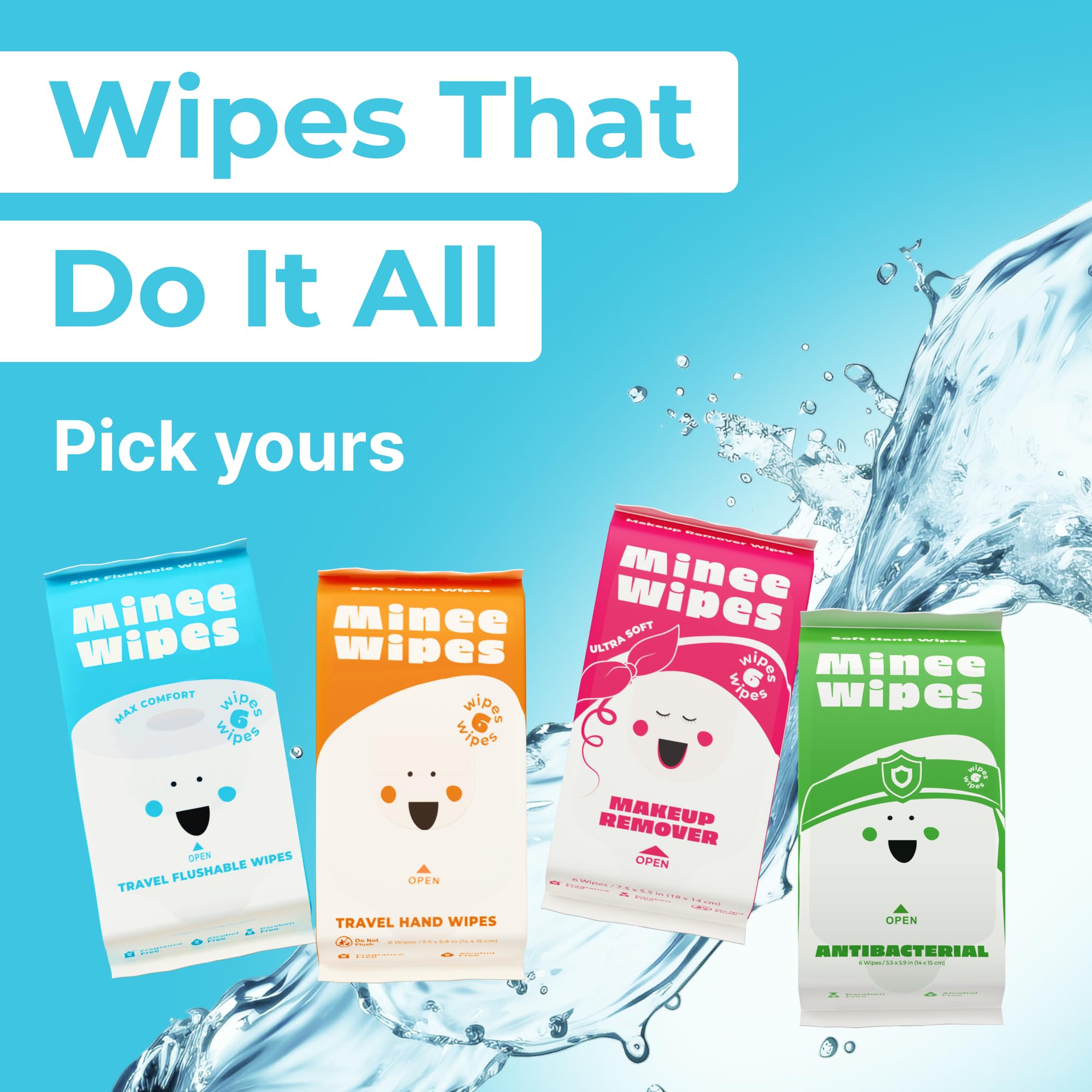 Lingettes MOONIES jetables et sans plastique, compatibles avec fosses septiques.