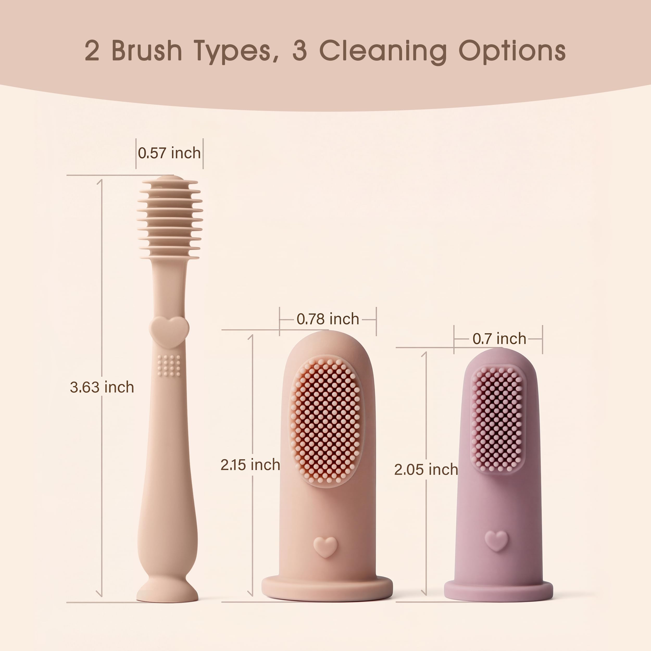 Moonkie kit-doigts-bebe-menthe: brosse doigt douce pour gencives sensibles.
