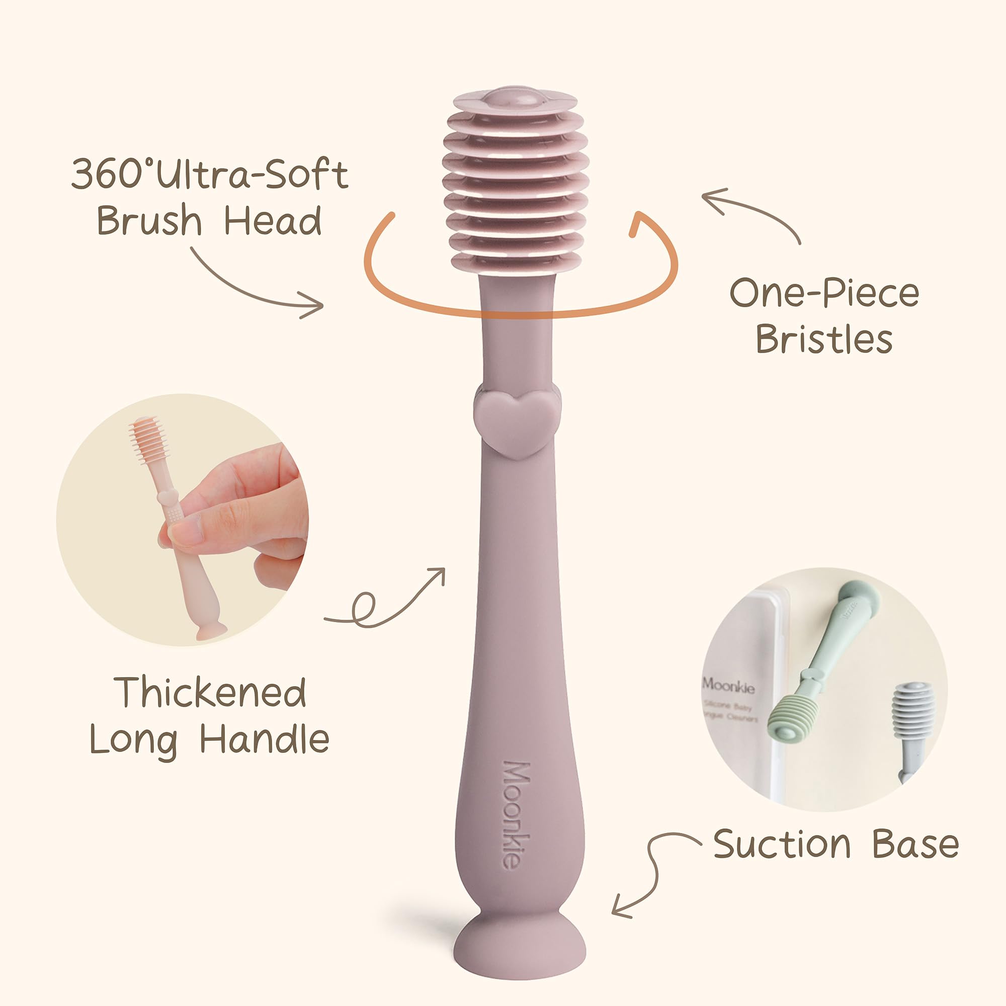 Moonkie silicone sans BPA, hygiène quotidienne pour bébé