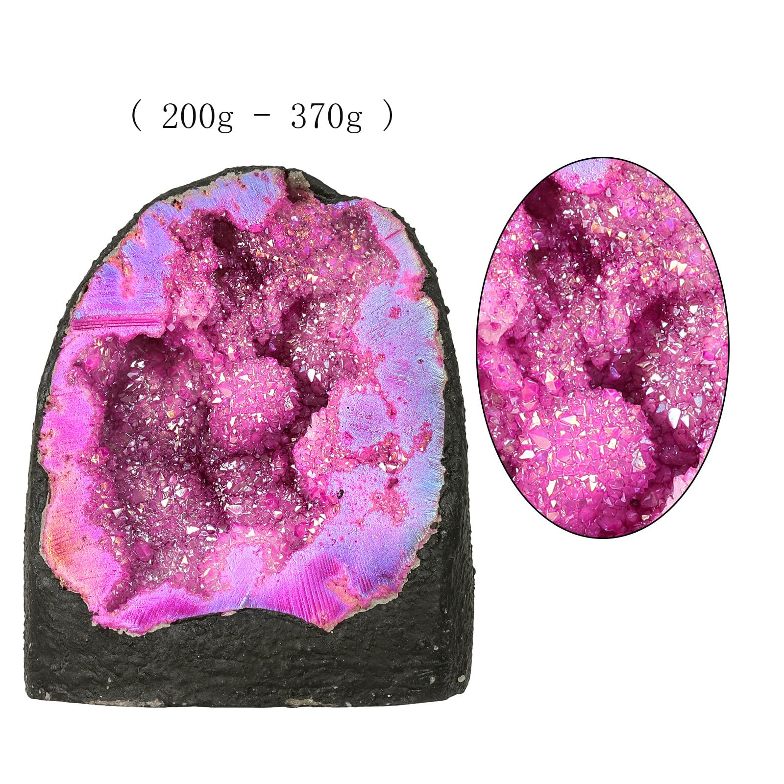 moonsix géode quartz brut reflétant des couleurs arc-en-ciel