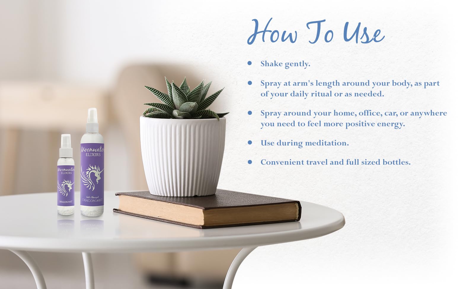 Moonwater Elixirs: brume lavande énergie Reiki harmonise l’environnement