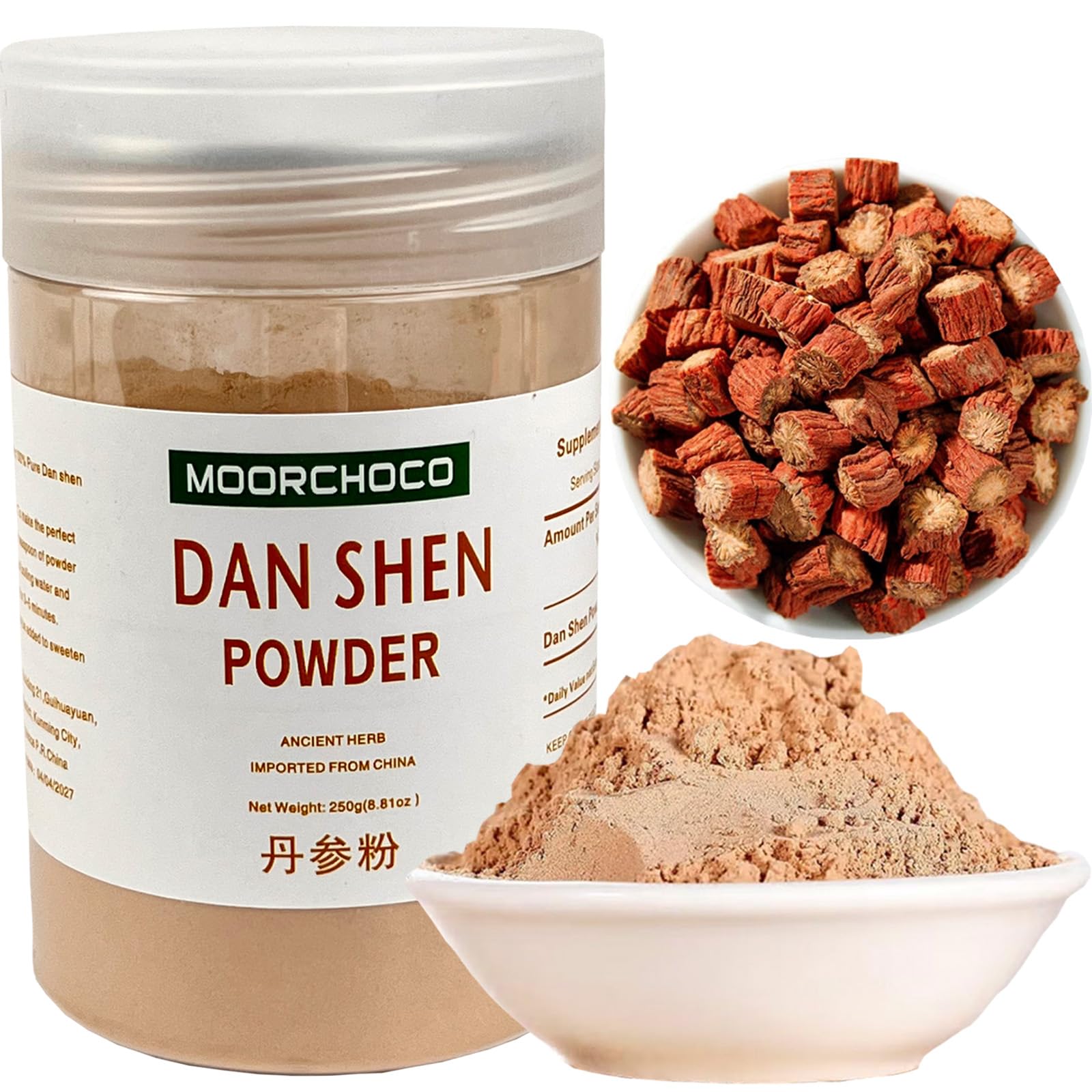 MOORCHOCO Dan Shen Poudre 120 mailles, absorption optimisée en boisson