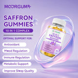 Gommes rouges MOORGUMY au safran, texture agréable pour une pause bien-être.