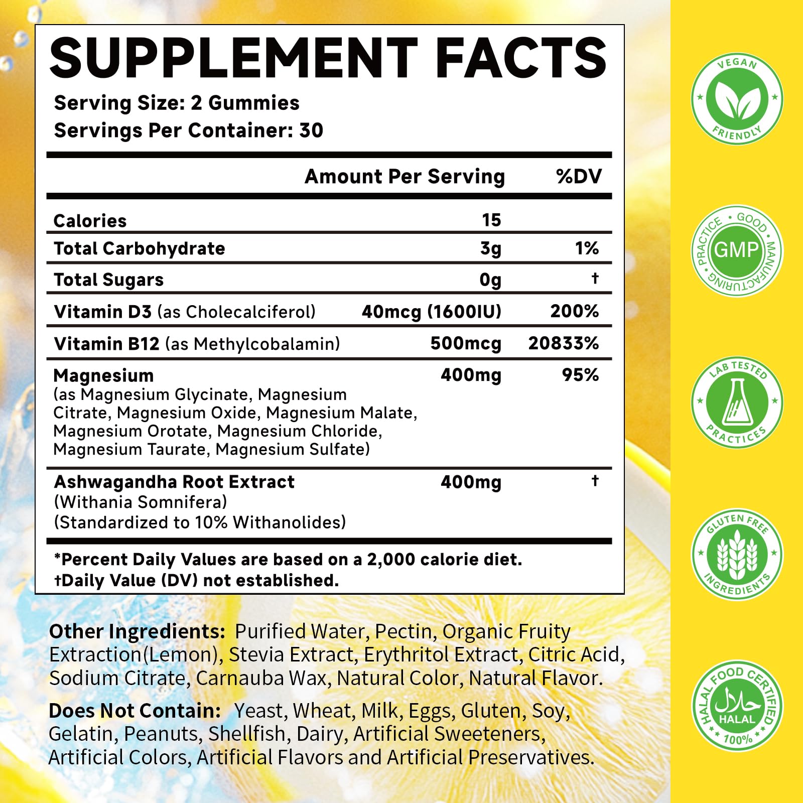 MOORGUMY gommes magnésium D3-B12 emballage, vitamine D3 en soutien du calcium.