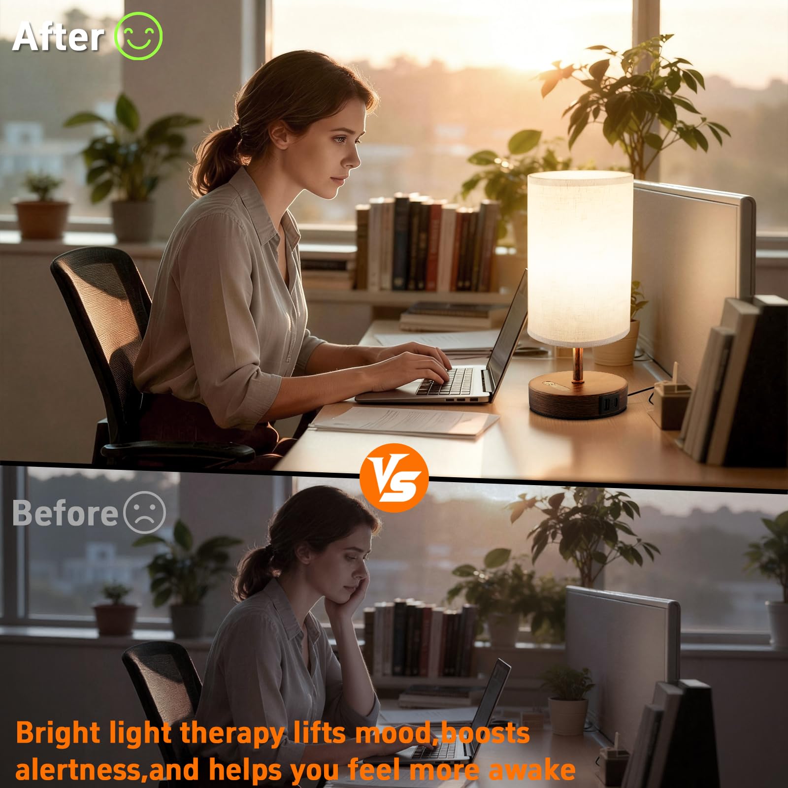 Moragin lampe luminothérapie avec télécommande, réglage rapide de la luminosité
