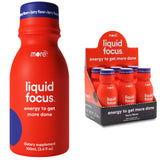More Labs Liquid Focus: bouteille ouverte, énergie claire et concentration accrue.